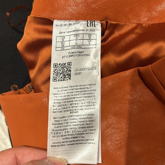 Zara Rust Asymmetrical Skirt - Picture 4 of 5